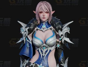 玩酷CG网—女战士Blender模型