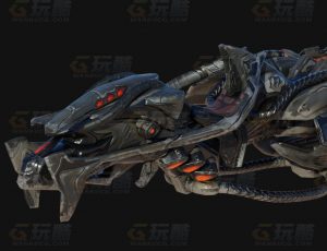 玩酷CG网—赛博朋克极致科技摩托Blender模型