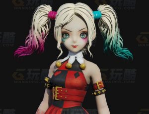 玩酷CG网—可爱萝莉小丑女Blender模型