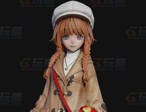 玩酷CG网—萌萌的女学生Blender模型