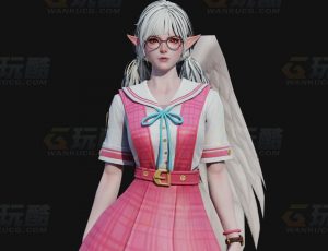 玩酷CG网—女天使JK服装风格Blender模型