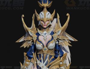 玩酷CG网—神圣女战士领队Blender模型