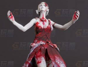 玩酷CG网—女丧尸Blender模型