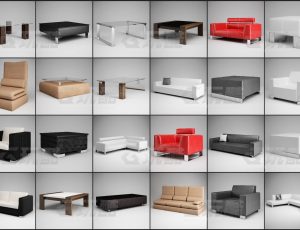 玩酷CG网—桌子沙发C4D模型