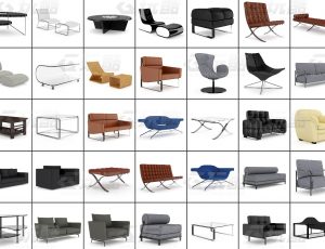 玩酷CG网—桌子沙发v2C4D模型