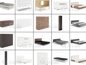 玩酷CG网—卧室家具C4D模型