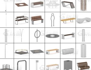 玩酷CG网—公园设施C4D模型