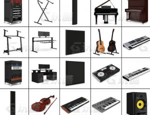 玩酷CG网—音乐设备C4D模型