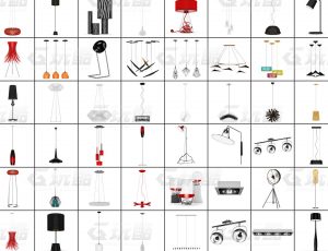 玩酷CG网—灯管灯泡灯具v3C4D模型