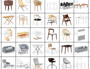 玩酷CG网—桌子沙发v4C4D模型