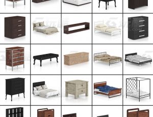 玩酷CG网—卧室家具v2C4D模型