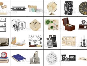 玩酷CG网—客厅装饰物v2C4D模型