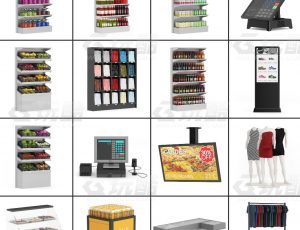 玩酷CG网—商场柜台v3C4D模型