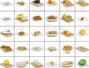 玩酷CG网—水果糕点v3C4D模型