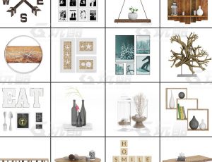 玩酷CG网—客厅装饰物v3C4D模型