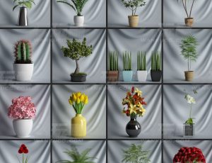 玩酷CG网—植物盆栽C4D模型