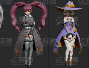 玩酷CG网—哥特服式萝莉Blender模型