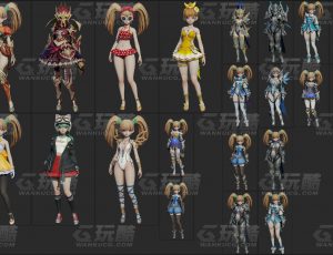 玩酷CG网—萝莉装扮合辑Blender模型
