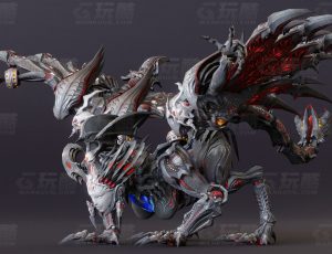 玩酷CG网—被诅咒的恶魔机械龙Blender模型