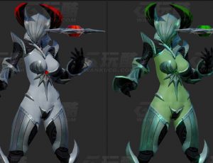 玩酷CG网—女妖战士Blender模型