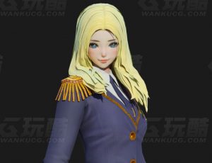 玩酷CG网—黑丝校服女剑士Blender模型