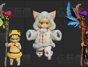 玩酷CG网—可爱萌系小角色合辑Blender模型