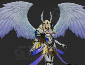 玩酷CG网—天使与恶魔天使Blender模型