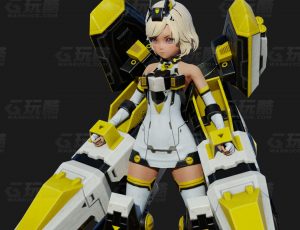 玩酷CG网—装甲可爱小女孩Blender模型
