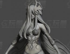 玩酷CG网—白发女妖Blender模型