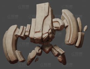 玩酷CG网—小石头怪Blender模型