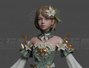 玩酷CG网—活泼可爱萝莉Blender模型