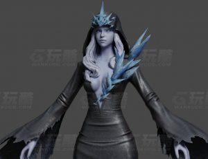 玩酷CG网—冰雪女王Blender模型
