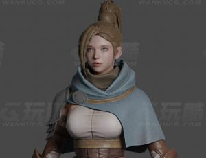 玩酷CG网—美女弓箭手Blender模型