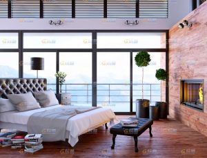 玩酷CG网—休息卧室C4D模型