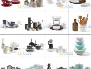 玩酷CG网—茶杯碗具C4D模型