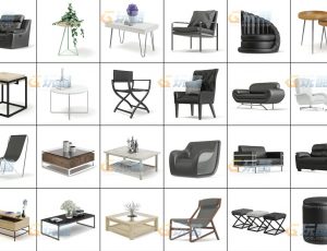 玩酷CG网—桌子沙发v6C4D模型