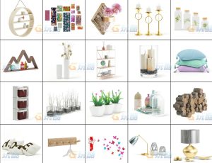 玩酷CG网—客厅装饰物v4C4D模型