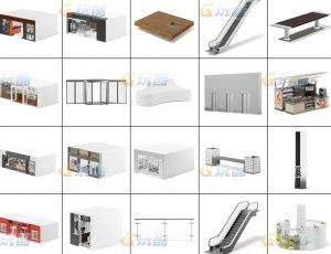 玩酷CG网—大型商场内饰C4D模型