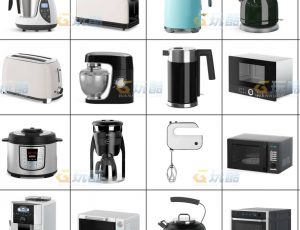 玩酷CG网—厨房电器v3C4D模型