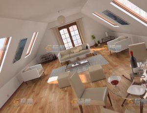 玩酷CG网—公寓小客厅Blender模型