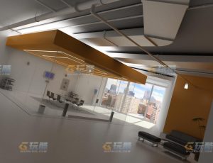 玩酷CG网—老式会议室Blender模型