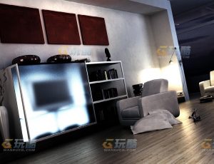 玩酷CG网—普通家庭客厅Blender模型