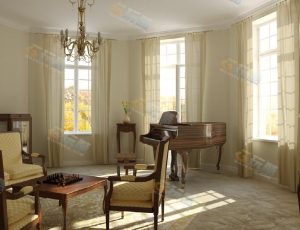 玩酷CG网—古典小客厅Blender模型