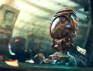 玩酷CG网—科技概念小机器人场景Blender模型