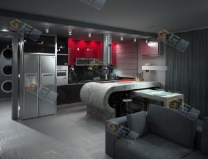 玩酷CG网—时尚大气客厅Blender模型