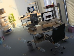 玩酷CG网—小型办公室Blender模型