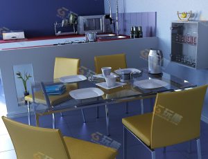 玩酷CG网—家庭小饭厅Blender模型