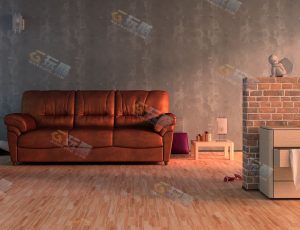 玩酷CG网—水泥装修风客厅Blender模型