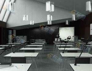 玩酷CG网—时尚装修风教室Blender模型