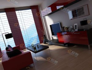 玩酷CG网—普通小客厅Blender模型